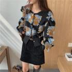 Color-block Puff-sleeve Jacket