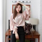 Puff 3/4-sleeve Frill-cuff Top