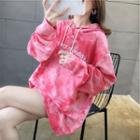 Long-sleeve Letter Print Gradient Hoodie