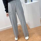 Letter Embroidered Wide-leg Sweatpants