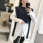 Set : Long-sleeve Blouse + Sleeveless Top