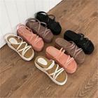 Cross-strap Platform-heel Sandals In 2 Designs