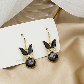 Butterfly Alloy Dangle Earring 1 Pair - E3409 - Black - One Size