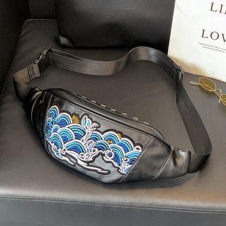 Embroidered Waist Bag Black - One Size