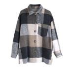 Long Sleeve Plaid Loose-fit Shirt Jacket