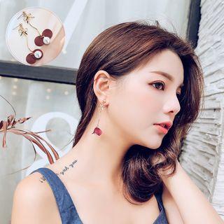Faux Pearl Bow Accent Drop Earring