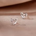 Heart Sterling Silver Earring Eh0645 - 925 Silver - Silver - One Size