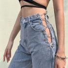 Chain-accent High-waist Slim-fit Jeans