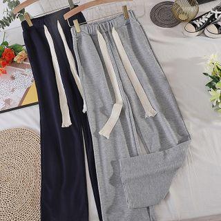 Drawstring Shift Wide-leg Sweatpants