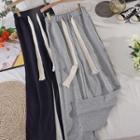 Drawstring Shift Wide-leg Sweatpants