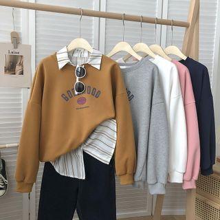 Round-neck Print Lettering Sweater