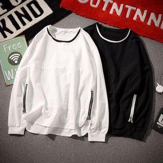 Side Zip Long-sleeve T-shirt