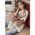 Cowl-neck Embroidered Nubby Sweater