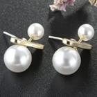 Faux-pearl Stud Earring 1 Pair - Stud Earring - White - One Size