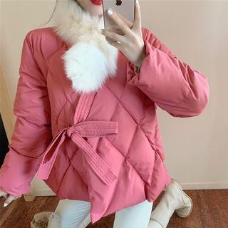 Padded Jacket / Furry Scarf