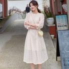 Balloon-sleeve Tie-waist A-line Dress