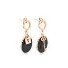 Fashion Personality Plated Rose Gold Geometric Round Key Lock 316l Stainless Steel Earrings Rose Gold - One Size
