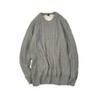 Fleece-lined Cable Knit Sweater