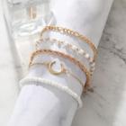 Set Of 5: Chain / Bead Bracelet