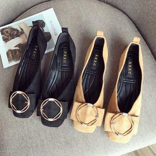 Metal Suede Flats