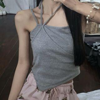 Short-sleeve Lace Up Top / Camisole Top