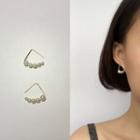 Faux Pearl Beaded Triangle Hoop Earrings