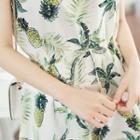 Sleeveless Pineapple Print A-line Mini Dress