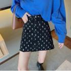 Numbering Denim Mini Skirt / Sweatshirt