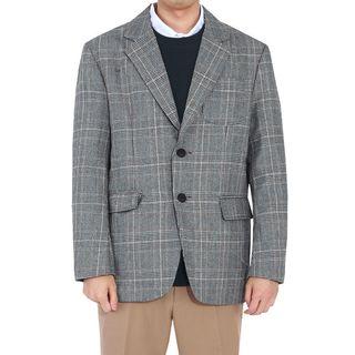 Plus Size Glen-plaid Blazer