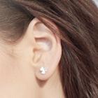 925 Sterling Silver Clover Stud Earring 1 Pair - As Shown In Figure - One Size