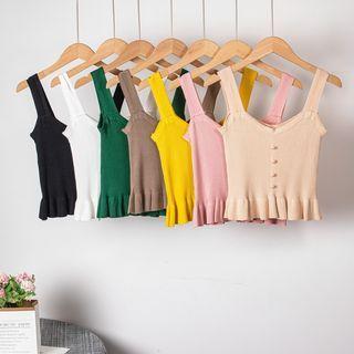 Ruffle Plain Tank Top