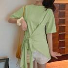 Short Sleeve Tie-hem T-shirt