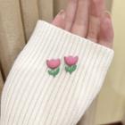 Tulip Stud Earring 1 Pair - Pink - One Size