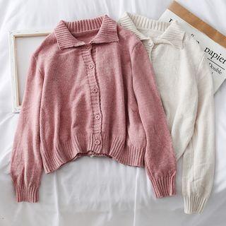 Loose-fit Collared Knit Cardigan