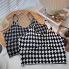 Two-tone Argyle Camisole Top