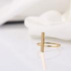 Alloy Bar Ring Gold - One Size