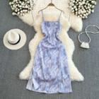 Tie Dye Spaghetti Strap Slit Dress