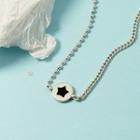 Glaze Star Pendant Necklace Silver & Black - One Size