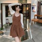 Halter-neck Mini A-line Dress / Cardigan