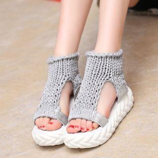 Knit Panel Sandals