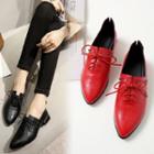 Block Heel Studded Lace-up Shoes