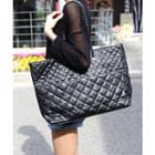 Faux Leather Quilted Shoulder Bag