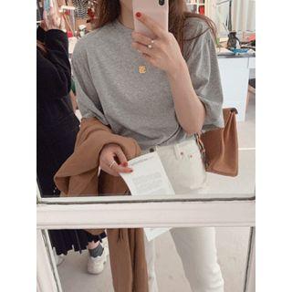 Elbow-sleeve Lightweight Loose-fit T-shirt