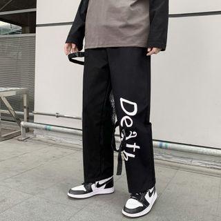 Printed Letter Straight Leg Pants