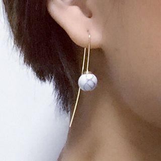 Marble Print Ball Earring