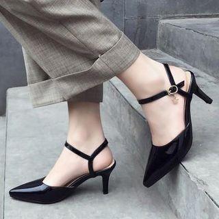 Pointy Ankle Strap Pumps