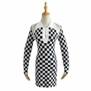 Set: Checkerboard Shrug + Spaghetti Strap Dress