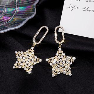 Star Rhinestone Dangle Earring 1 Pair - E3085 - One Size