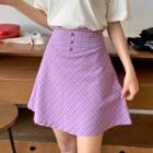 Plaid Flared Miniskirt