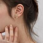 Rhinestone Faux Pearl Alloy Mesh Earring 1 Pair - Earrings - Gold - One Size